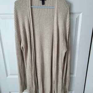 GAP Women's Cream Open-Front Cardigan